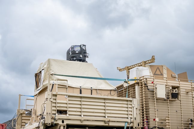 Wolfhound vehicle carrying laser weapon